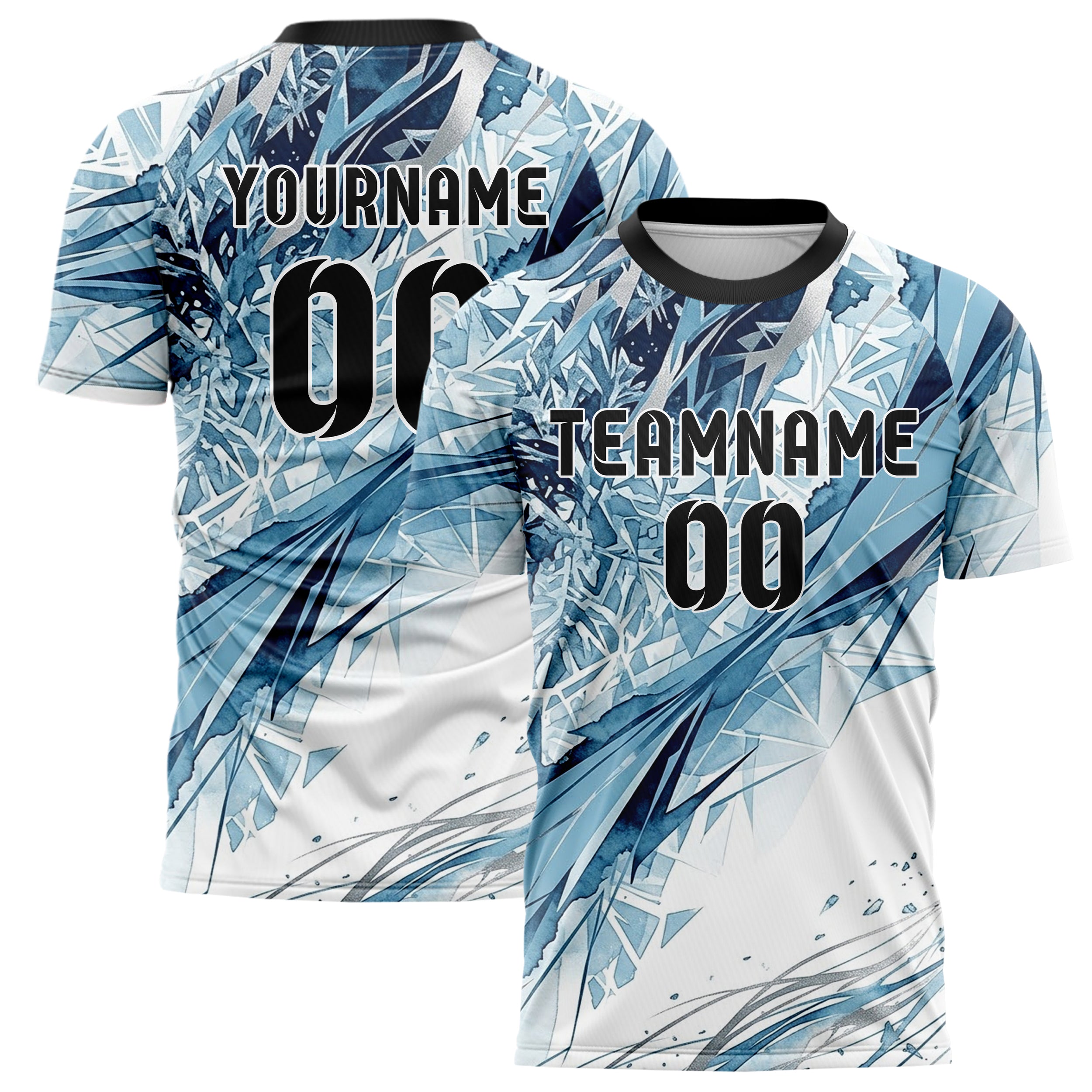 Weiß Gletscherblau Marineblau Silber Schneesturm Sichtbarkeit Übergang individuelles Fußballtrikot