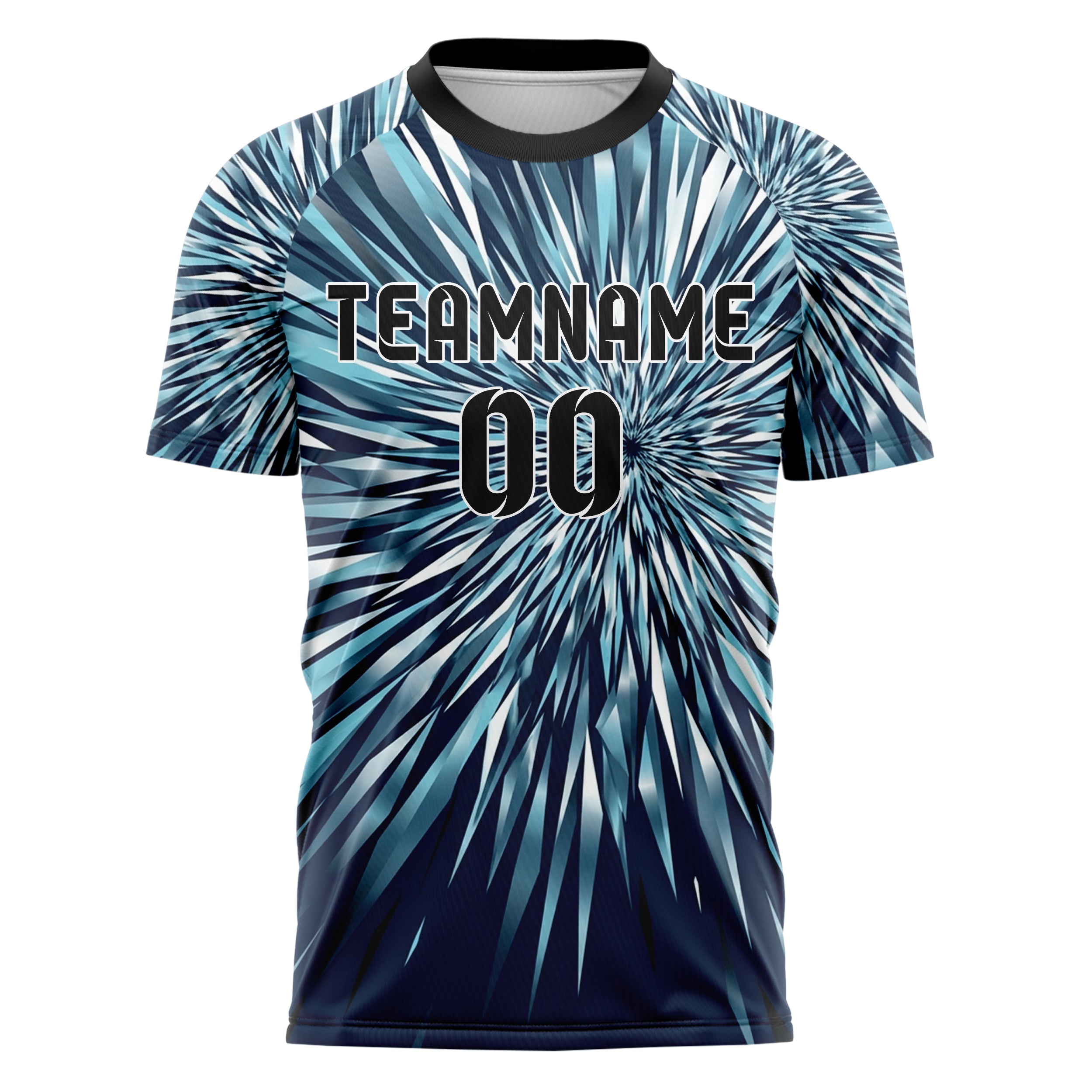 Mitternachtsblau Frost Cyan Weiß Schwarz Schneesturm Sichtbarkeit Übergang individuelles Fußballtrikot