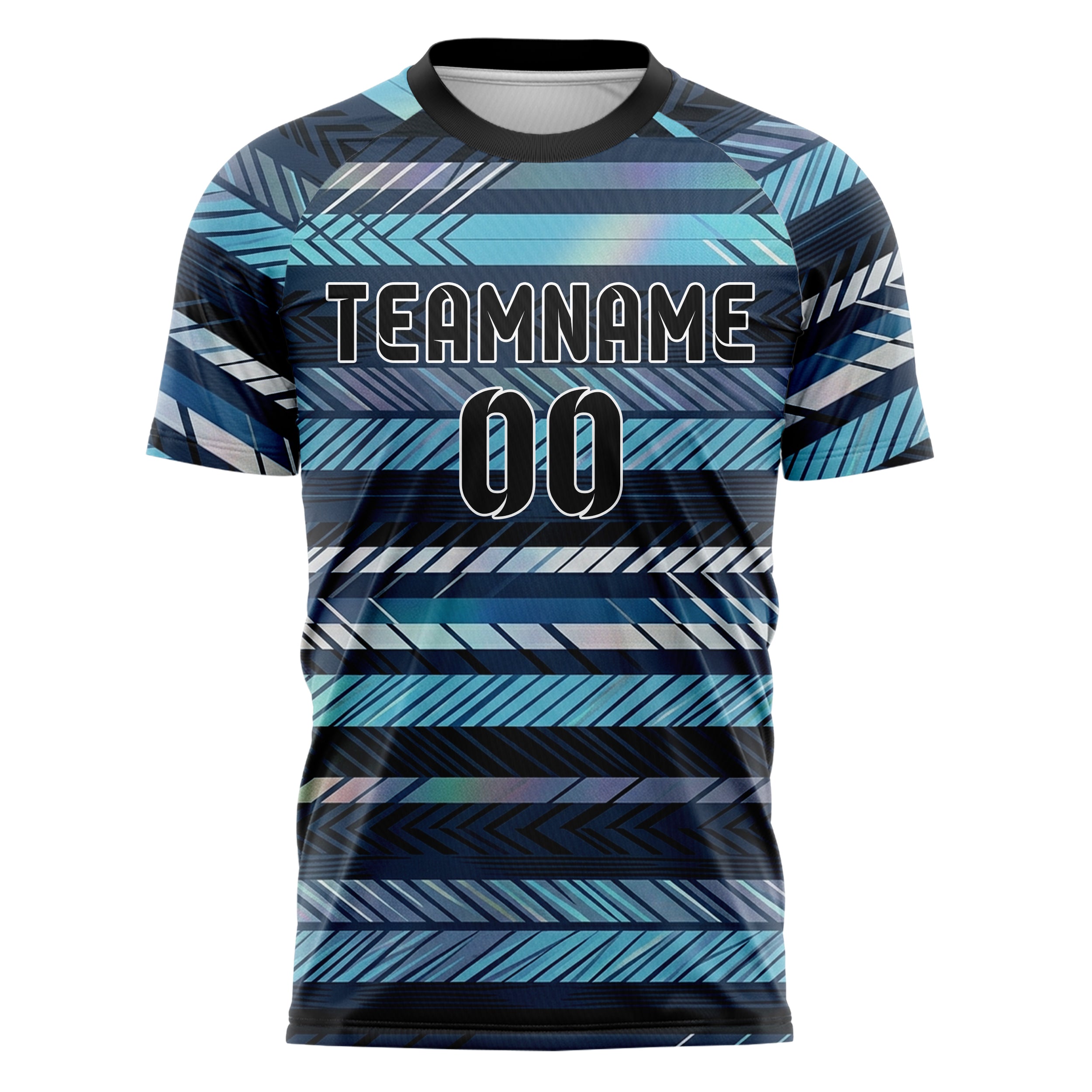 Mitternachtsblau Frost Cyan Weiß Schwarz nordisch Track Gewebe individuelles Fußballtrikot