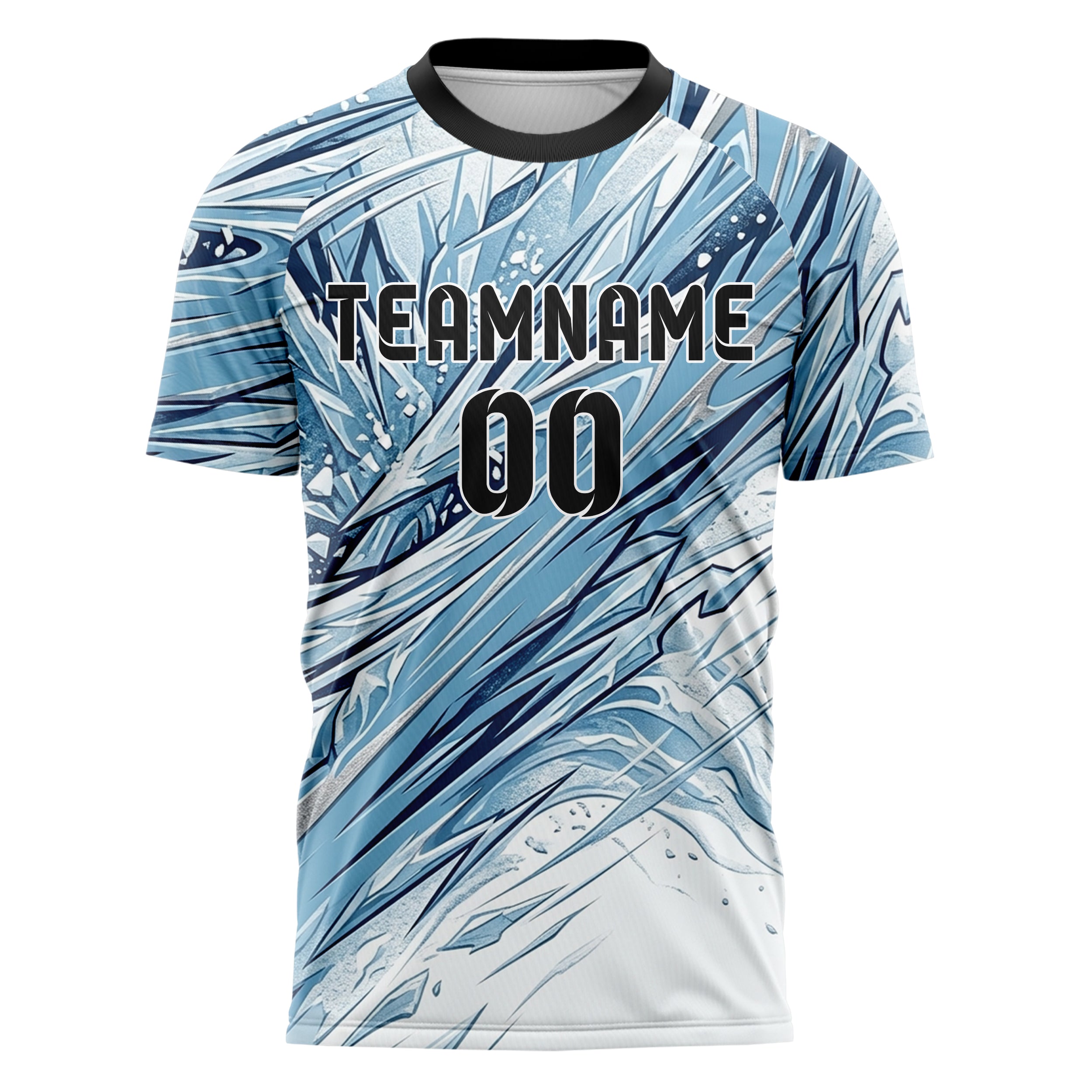 Weiß Gletscherblau Marineblau Silber Alpin Carve Eis Bruch individuelles Fußballtrikot