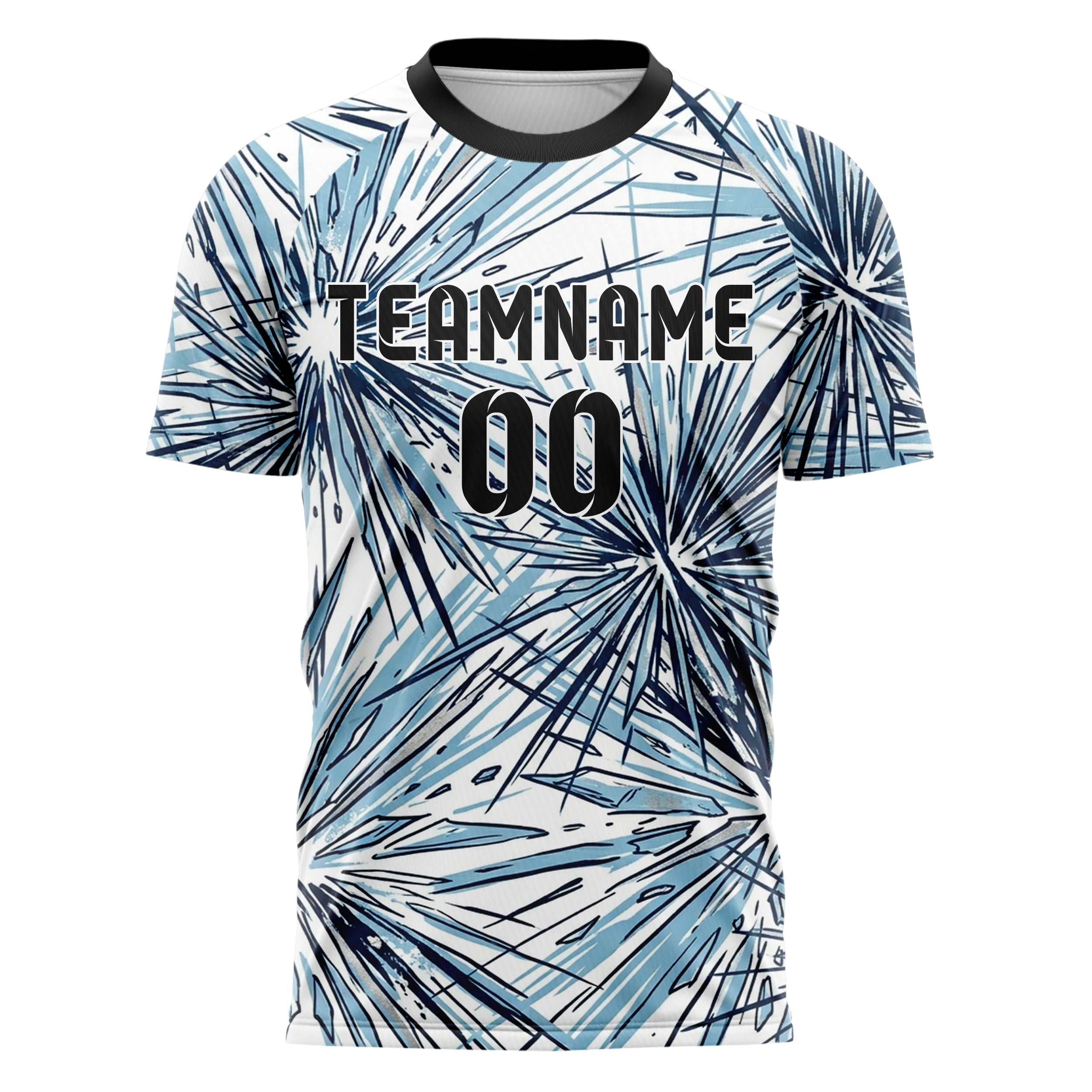 Weiß Gletscherblau Marineblau Silber Alpin Carve Eis Bruch individuelles Fußballtrikot