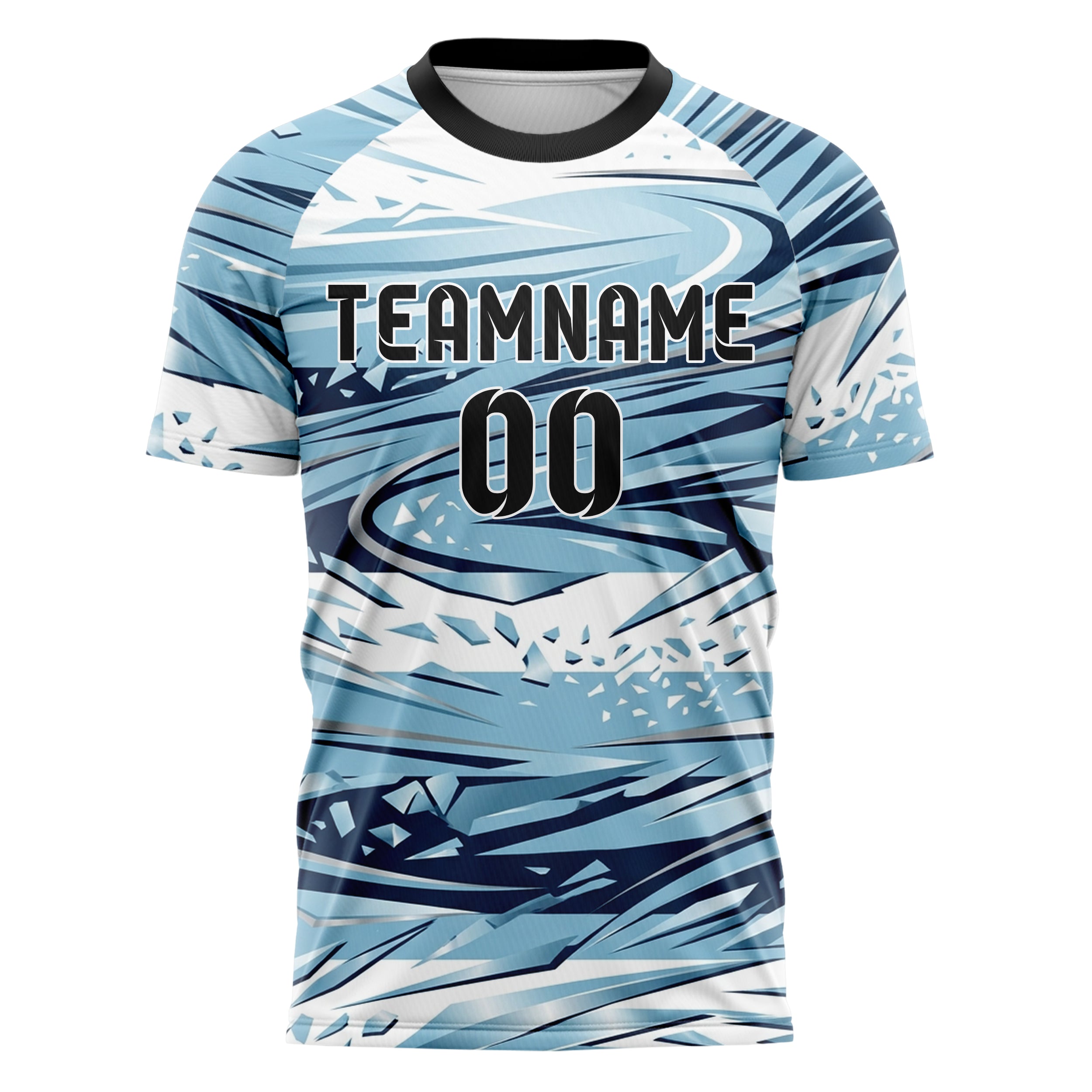 Weiß Gletscherblau Marineblau Silber Alpin Carve Eis Bruch individuelles Fußballtrikot