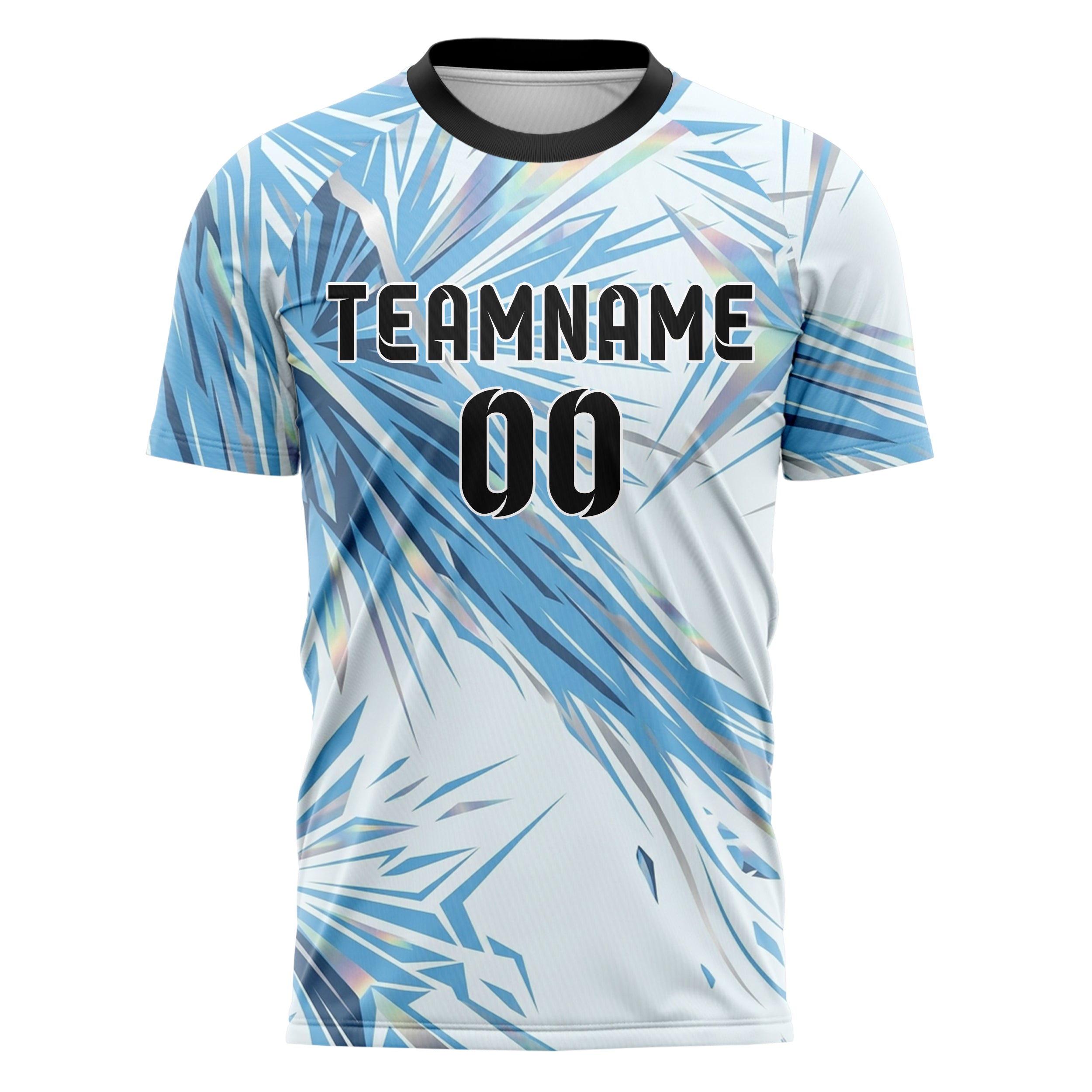 Eisweiß Himmelblau Schiefer Chrom Frost Kristall Ausbruch individuelles Fußballtrikot