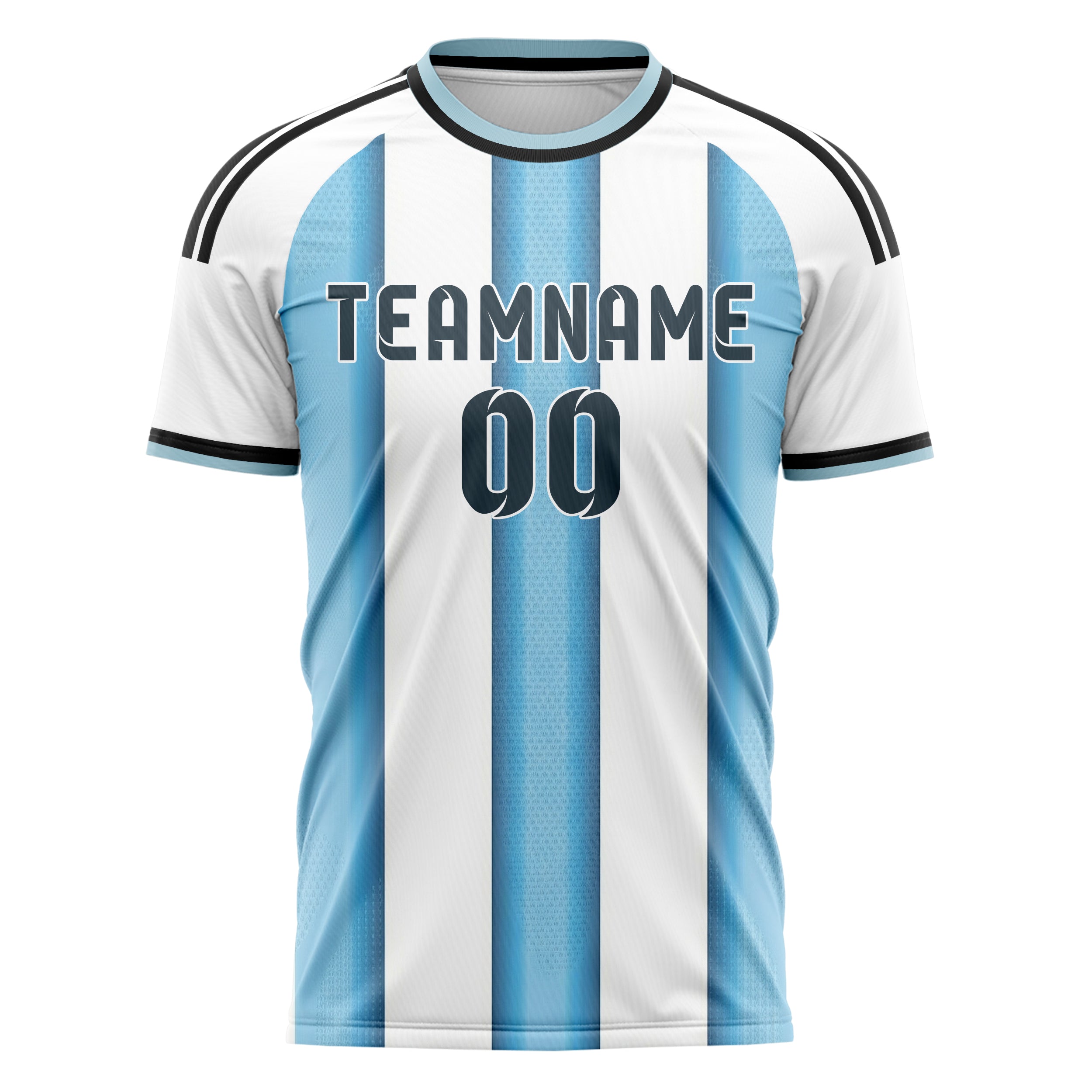 Argentinien Heim-Fußballtrikot Stil – Mit Wunschname, Nummer und Logo