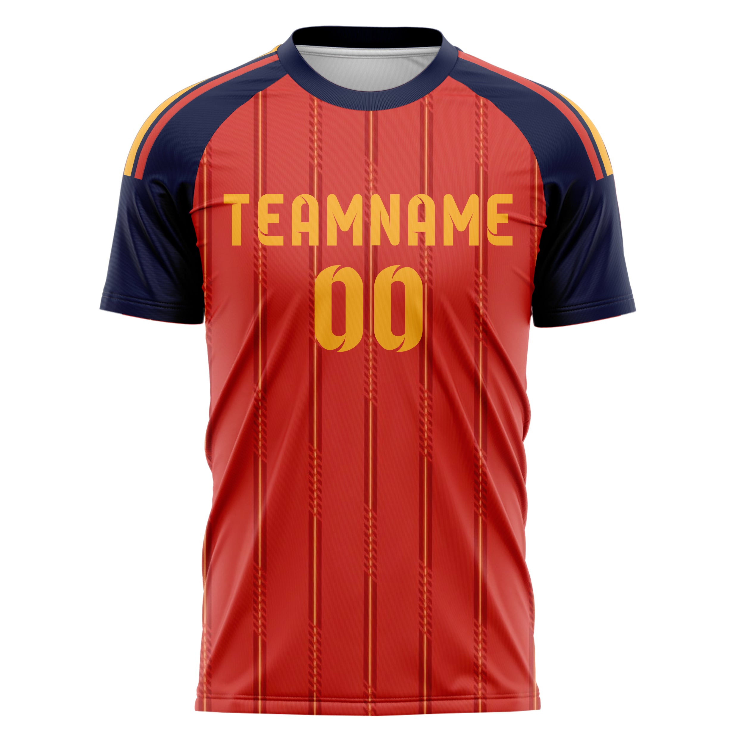 Spanien Heim-Fußballtrikot Stil – Mit Wunschname, Nummer und Logo