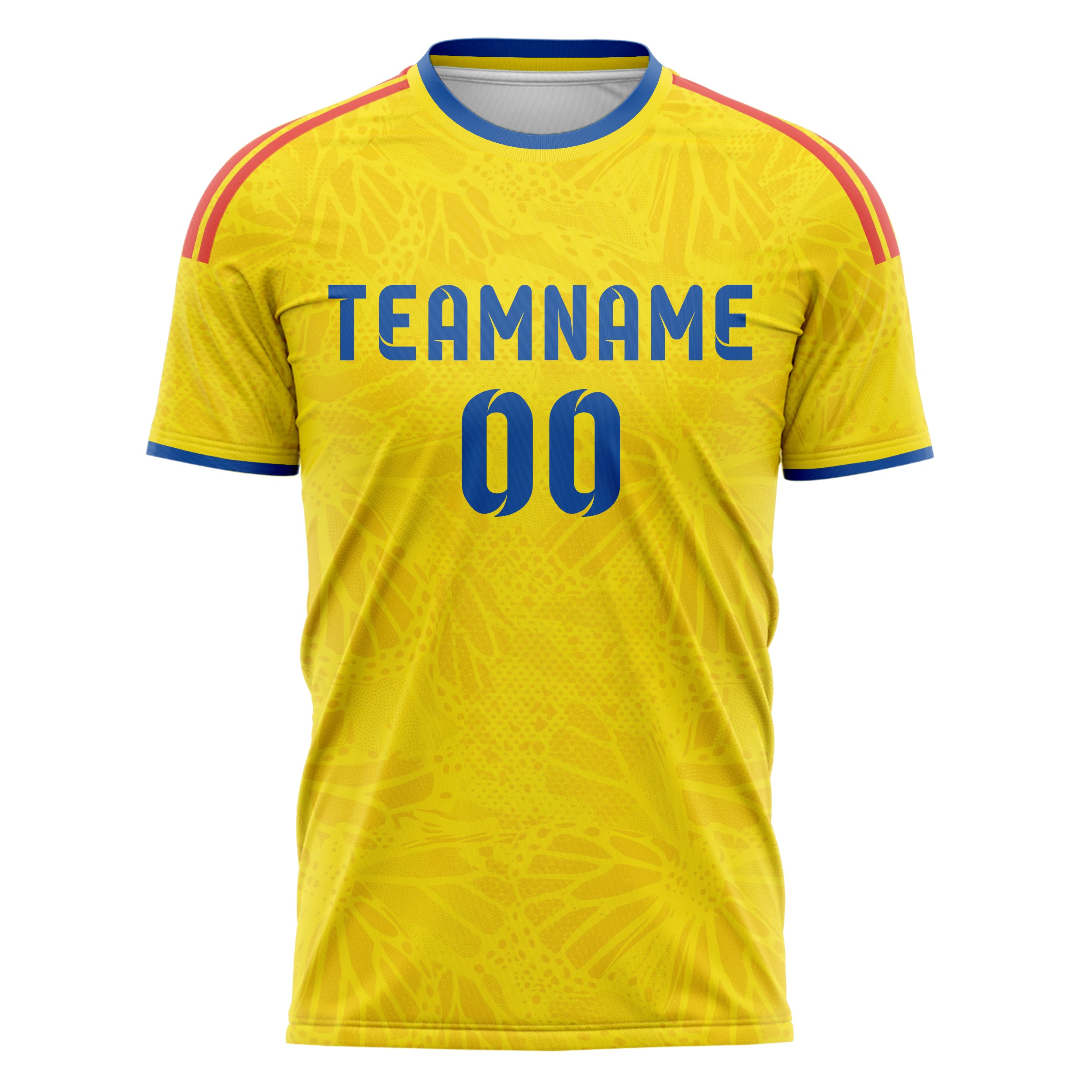 Kolumbien Heim-Fußballtrikot Stil – Mit Wunschname, Nummer und Logo